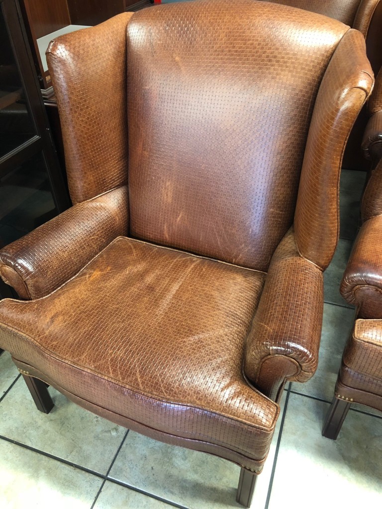 Leather woven chair 062019 2