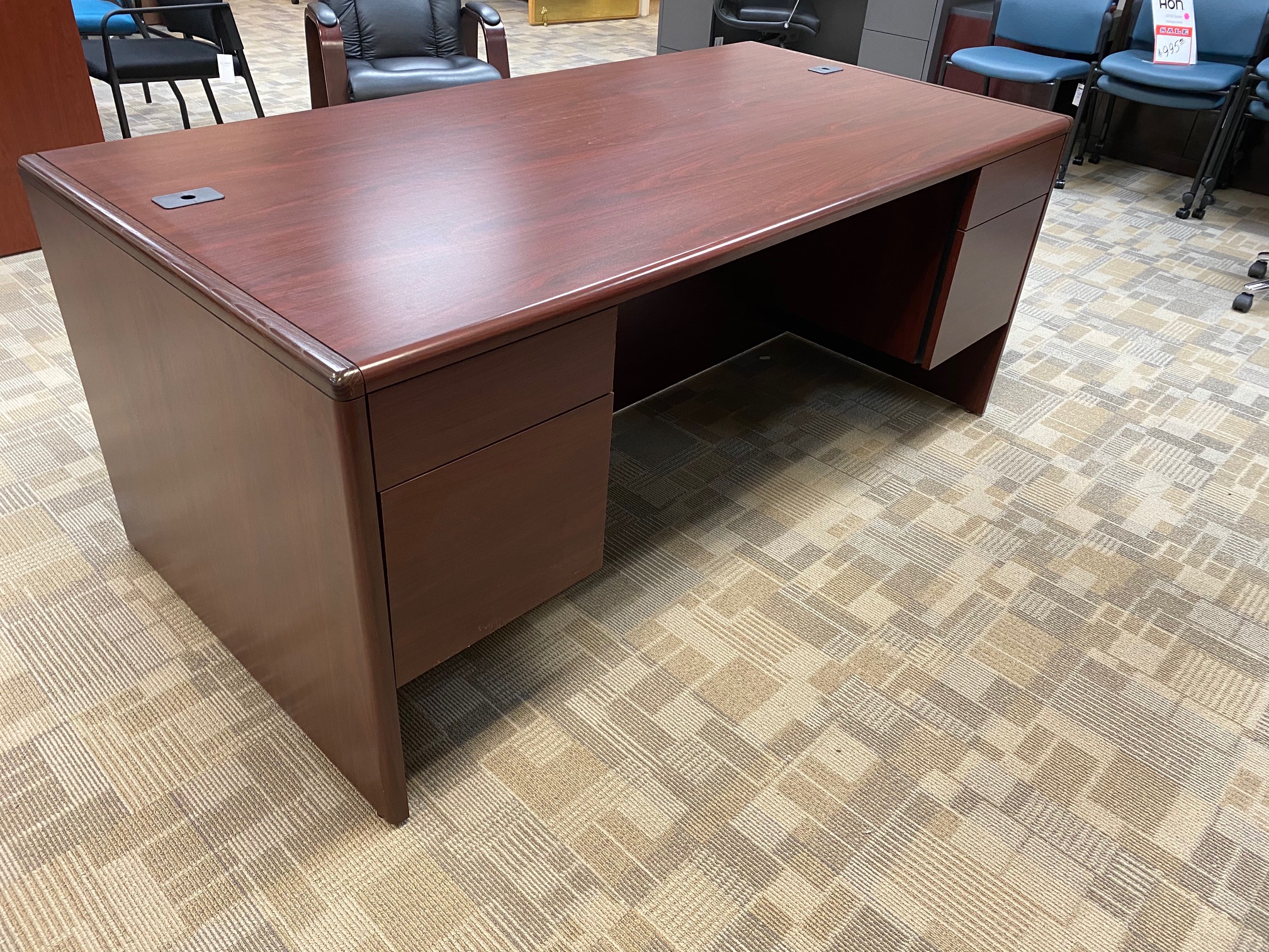 hon-executive-office-desk-and-credenza-hutch-set-400-good-condition
